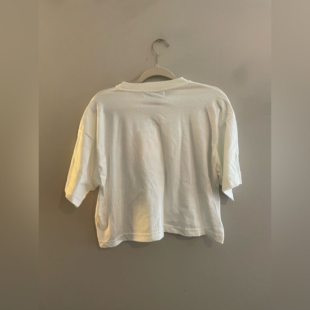 White Bonjour T Shirt with Daisy - Picture 5 of 5